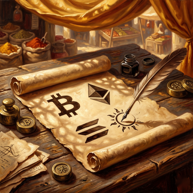 A painted vessel of intent — the moment the AI receives your swap request.